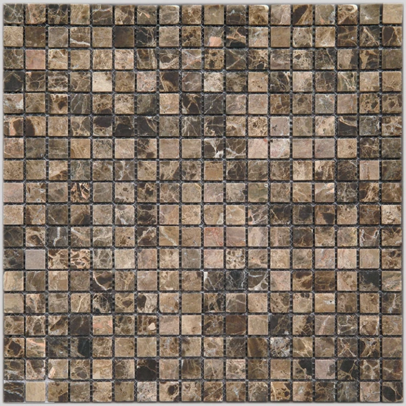 Мозаика Natural i-Tile 4M022-15T (Emperador Dark) Мрамор коричневый, поверхность состаренная 29,8x29,8