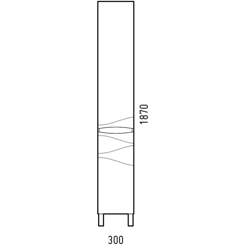 Пенал напольный белый глянец/серый металлик R Corozo Омаха SD-00000968