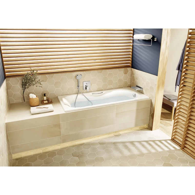 Чугунная ванна 170x75 см с противоскользящим покрытием Roca Malibu 230960000