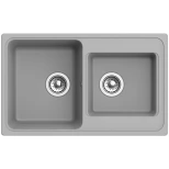 Изображение товара кухонная мойка ewigstein серый металлик elegant 80d