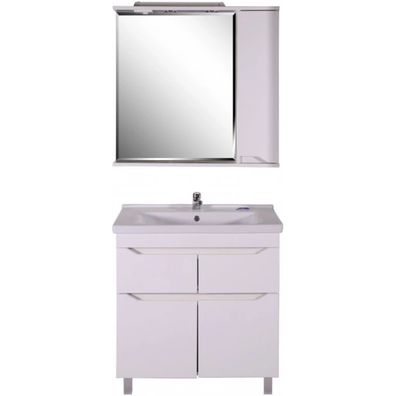 Зеркальный шкаф 80x75 см белый R ASB-Mebel Бари