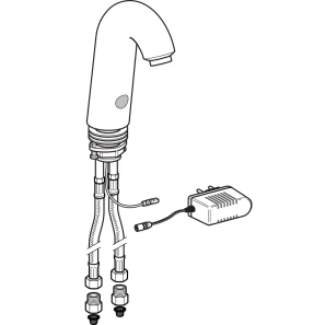 Изображение товара сенсорный смеситель для раковины geberit тип 60, питание от сети, с миксером 115.724.21.1