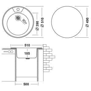 Изображение товара кухонная мойка матовая сталь ukinox фаворит fam510 -gt5k 0c