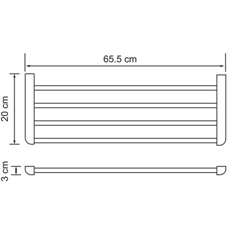 Полка для полотенец 65,5 см WasserKRAFT Kammel K-8311