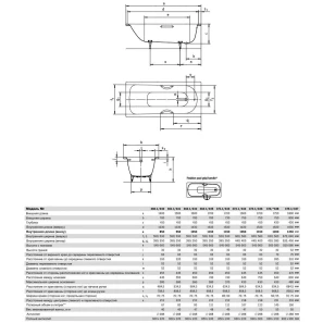 Изображение товара стальная ванна 170x73 см kaldewei saniform plus 371-1 standard 