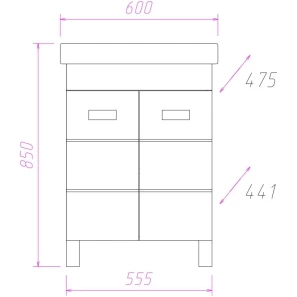 Изображение товара комплект мебели белый глянец 60 см onika балтика 106035 + 1wh302082 + 205816