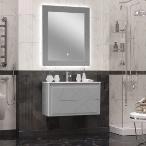Изображение товара зеркало 90x100 см серый матовый opadiris луиджи 00-00000523