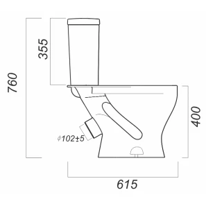 Изображение товара унитаз-компакт косой выпуск с сиденьем полипропилен sanita эталон эконом etlsacc01090113