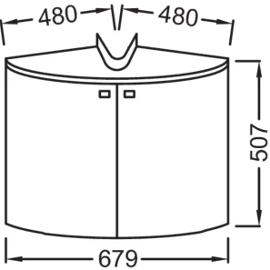 Изображение товара угловая тумба светло-коричневый глянец 67,9 см jacob delafon odeon up eb864-g80