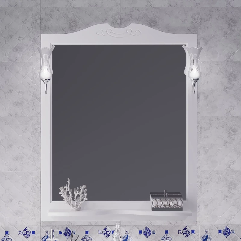 Зеркало 82x103,5 см белый матовый Opadiris Валери