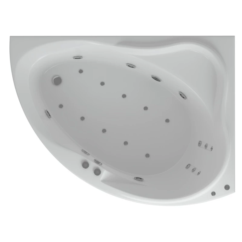 Акриловая гидромассажная ванна 158x119 см правая пневматическое управление плоские форсунки Aquatek Альтаир