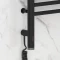 Полотенцесушитель электрический 600x500 черный матовый МЭМ левый, перемычка прямая Сунержа Богема 3.0 31-5804-6050 - 3