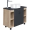 Комплект мебели дуб сонома/серый матовый 97,6 см Grossman Флай 101002 + 501002 + GR-3013 + 201001 - 3