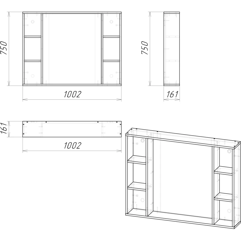 Комплект мебели дуб сонома/серый матовый 97,6 см Grossman Флай 101002 + 501002 + GR-3013 + 201001