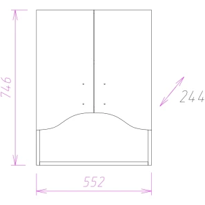 Изображение товара шкаф двустворчатый 55,2x74,6 белый глянец onika арка 305501