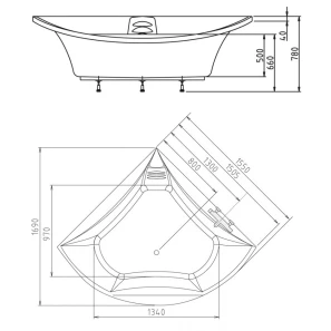 Изображение товара акриловая ванна 155x155 см alpen bermuda 33219