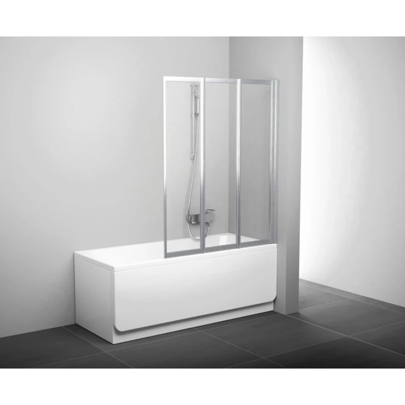 Шторка для ванны складывающаяся трехэлементная Ravak VS3 100 белая+транспарент 795P0100Z1