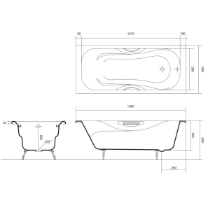 Изображение товара чугунная ванна 180x80 см aquatek гамма aq8080fh-00