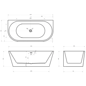 Изображение товара акриловая ванна 170x80 см abber ab9216-1.7mw