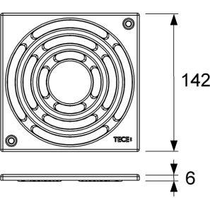 Изображение товара декоративная решетка 142×142 мм tece tecedrainpoint s хром 3665001