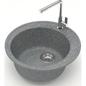 Изображение товара круглая кухонная мойка из камня zett lab модель 6 темно-серый матовый t006q008