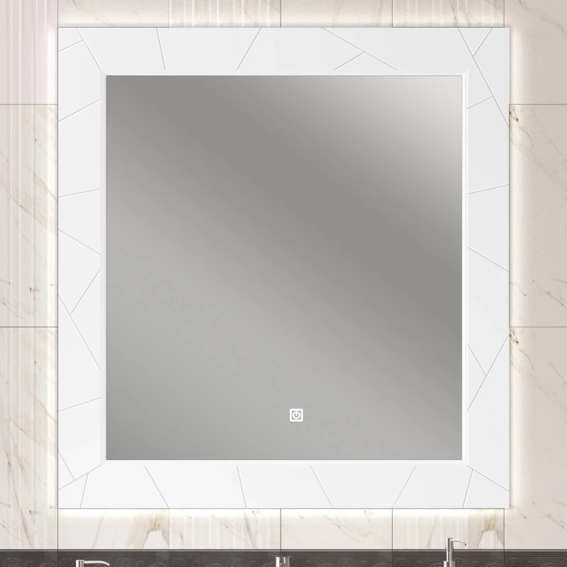 Зеркало 100x100 см белый матовый Opadiris Луиджи 00-00004259