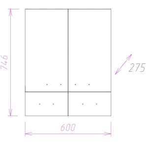 Изображение товара шкаф двустворчатый 60x74,6 белый глянец onika кредо 306004