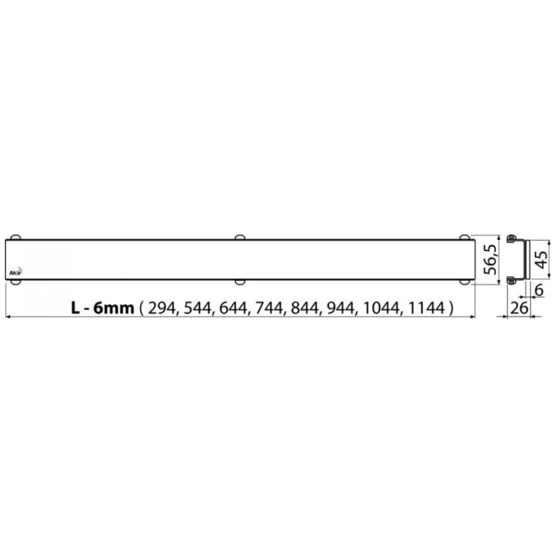 Душевой канал 544 мм белый AlcaPlast APZ106 Glass APZ106-550 + GL1200-550