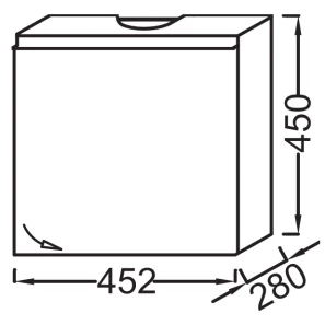 Изображение товара тумба белый 45,2 см шарниры справа jacob delafon odeon up eb999d-n18