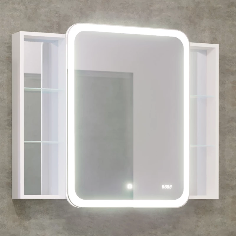 Зеркальный шкаф 100x80 см белый Jorno Bosko Bos.03.100/W