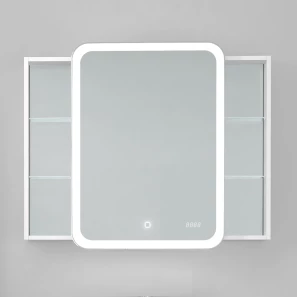 Изображение товара зеркальный шкаф 100x80 см белый jorno bosko bos.03.100/w