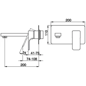 Изображение товара смеситель для раковины без донного клапана cisal cubic cu00551021