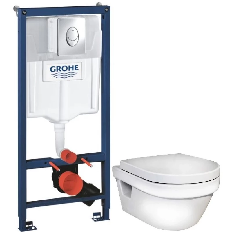Комплект подвесной унитаз Gustavsberg Hygienic Flush 5G84HR01 + система инсталляции Grohe 38721001