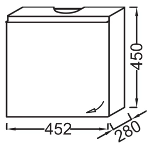 Изображение товара тумба серый антрацит 45,2 см шарниры слева jacob delafon odeon up eb999g-n14