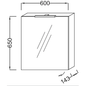 Изображение товара зеркальный шкаф левосторонний квебекский дуб 60x65 см jacob delafon odeon up eb795gru-e10