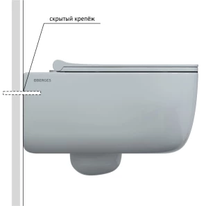 Изображение товара подвесной безободковый унитаз с функцией биде с сиденьем микролифт berges ego xl 082138