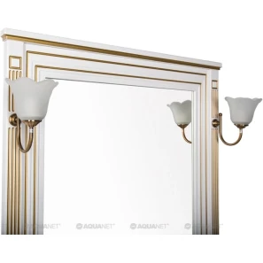 Изображение товара зеркало 90x96,3 см белый золотая патина aquanet паола 00186108