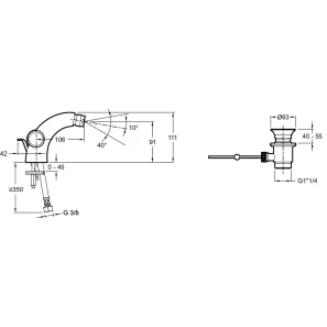 Изображение товара смеситель для биде с донным клапаном jacob delafon elevation e18873-cp
