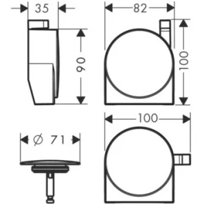 Изображение товара hansgrohe exafill s 58117000 накладная панель для ванны слив-перелив с наливом