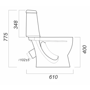 Изображение товара унитаз-компакт косой выпуск с сиденьем дюропласт с микролифтом sanita идеал комфорт idlsacc01030713