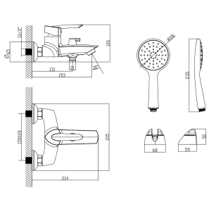 Изображение товара смеситель для ванны lemark mars lm3514c