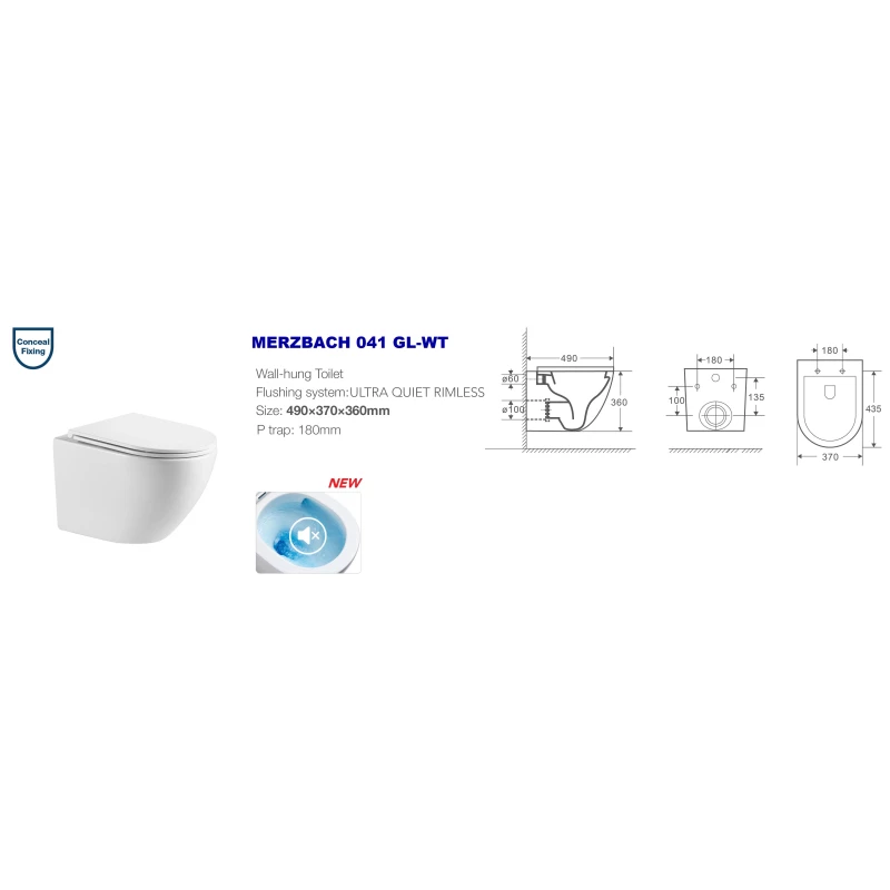 Комплект подвесной унитаз WeltWasser Merzbach 041 GL-WT + система инсталляции Tece 9400412