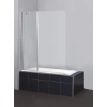 Изображение товара шторка для ванны belbagno sela 120 см текстурное стекло sela-v-11-120/140-ch-cr-l