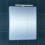 Изображение товара зеркальный шкаф 56,5x73 см белый глянец санта стандарт 113005