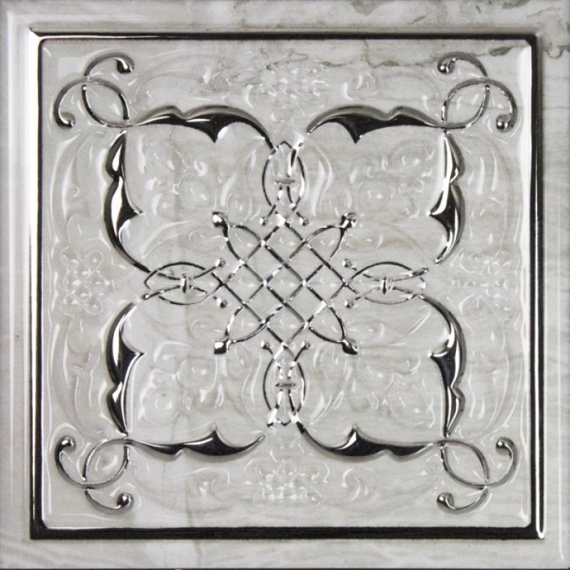 Декор Monopole Ceramica Dec Armonia Petra Brillo Bisel Silver, B 15x15