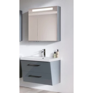 Изображение товара зеркальный шкаф 75x75 см серый цемент глянец verona susan su602rg29
