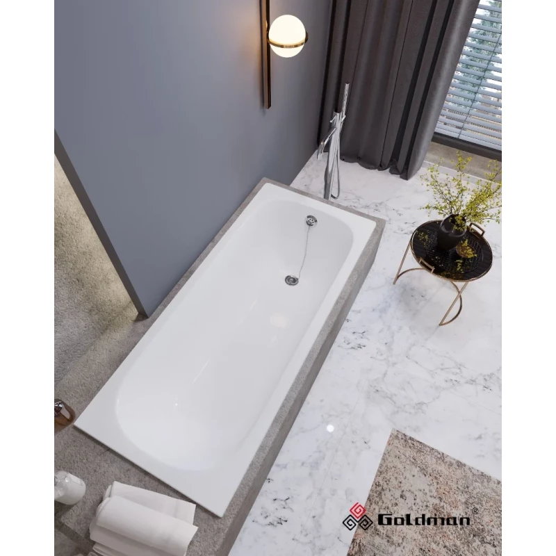 Чугунная ванна 150x70 см с отверстиями для ручек Goldman Classic CL15070H