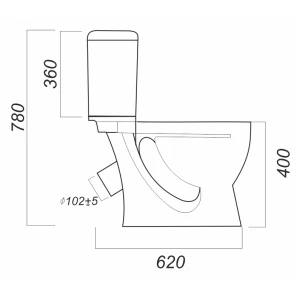 Изображение товара унитаз-компакт косой выпуск с сиденьем полипропилен sanita стандарт эконом sdtsacc01090112