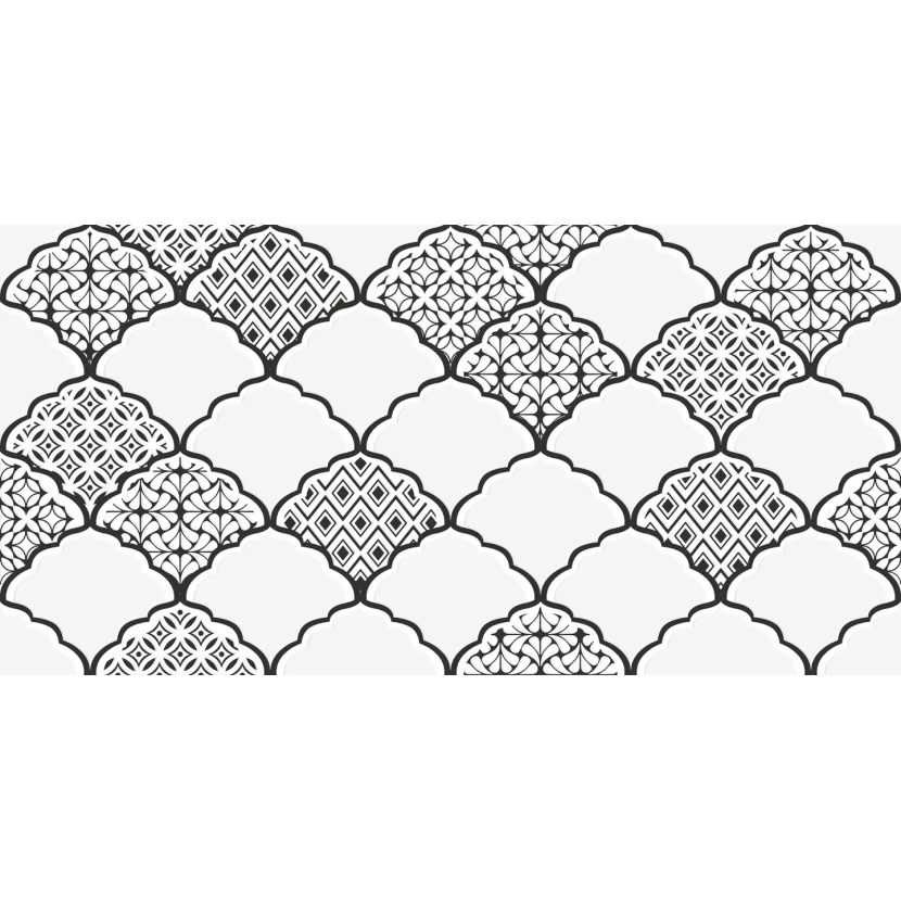 Декор LB-Ceramics Эллен черно-белый 20x40