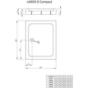 Изображение товара акриловый поддон 120x90 см radaway laros d compact sld91217-01